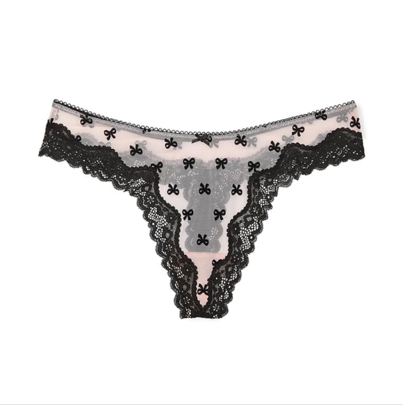 PINK Victoria's Secret Other - PINK Victoria's Secret Tease Mesh Lace- Trim High-Leg Thong panty